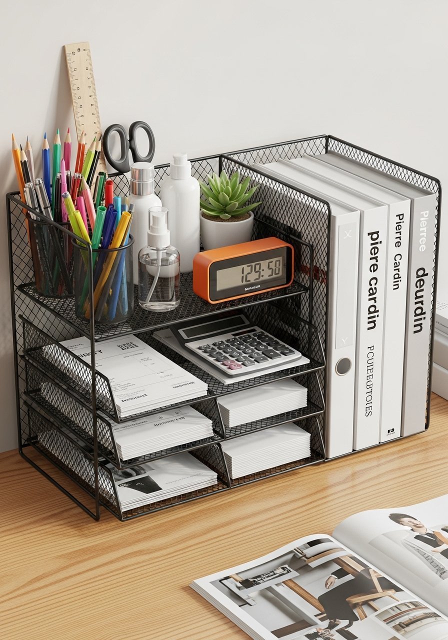 organisateur metal noir industriel