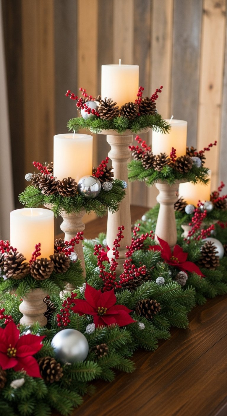 Petits rennes DIY faits de pommes de pin et brindilles