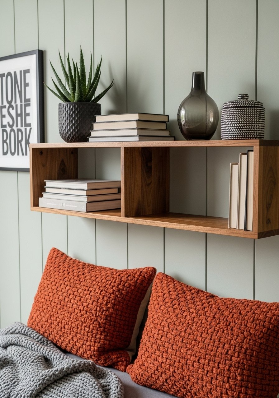 Cubes rangement mur vert sauge