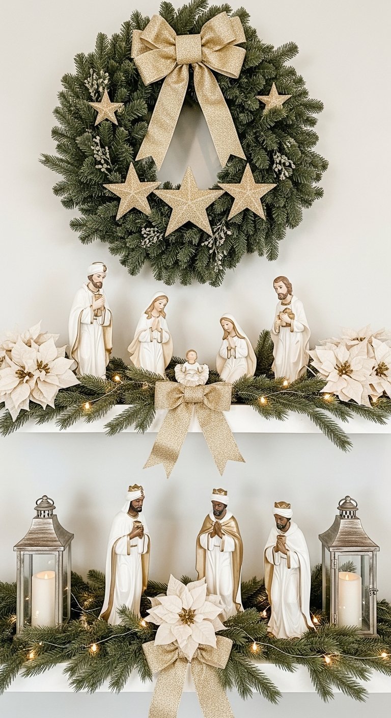 Salon élégant avec sapin et chaussettes de Noël bordeaux