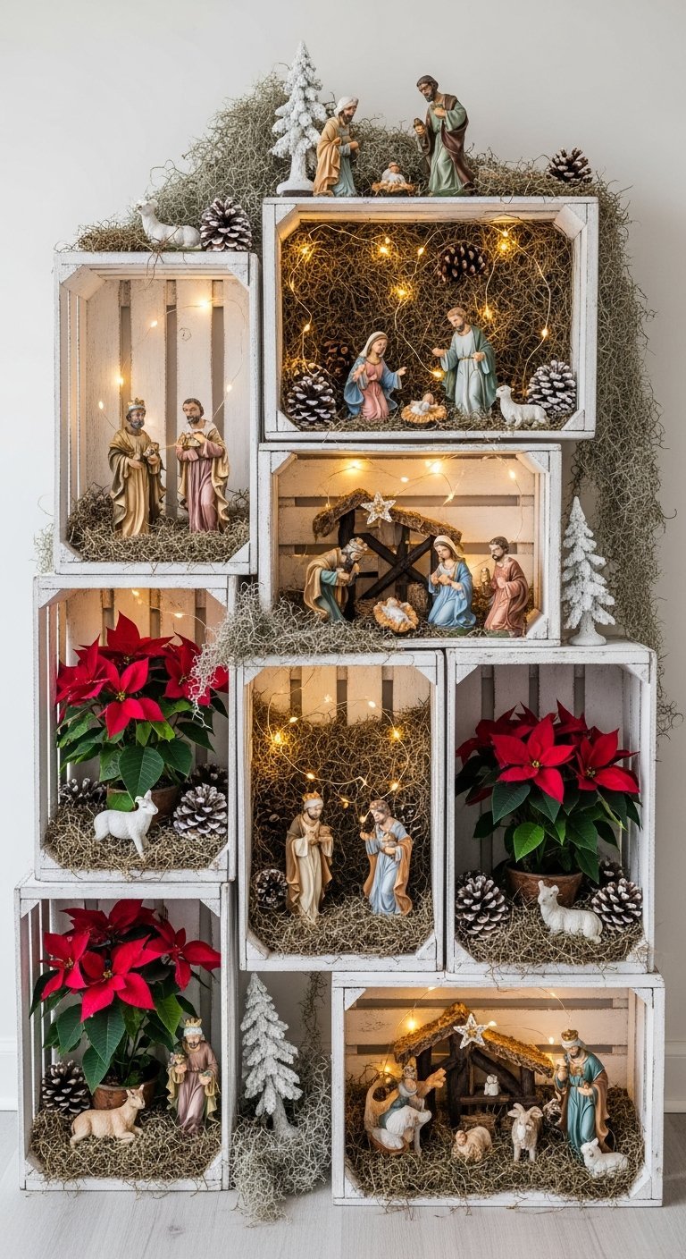 Porte double blanche décorée en couple de bonshommes de neige DIY