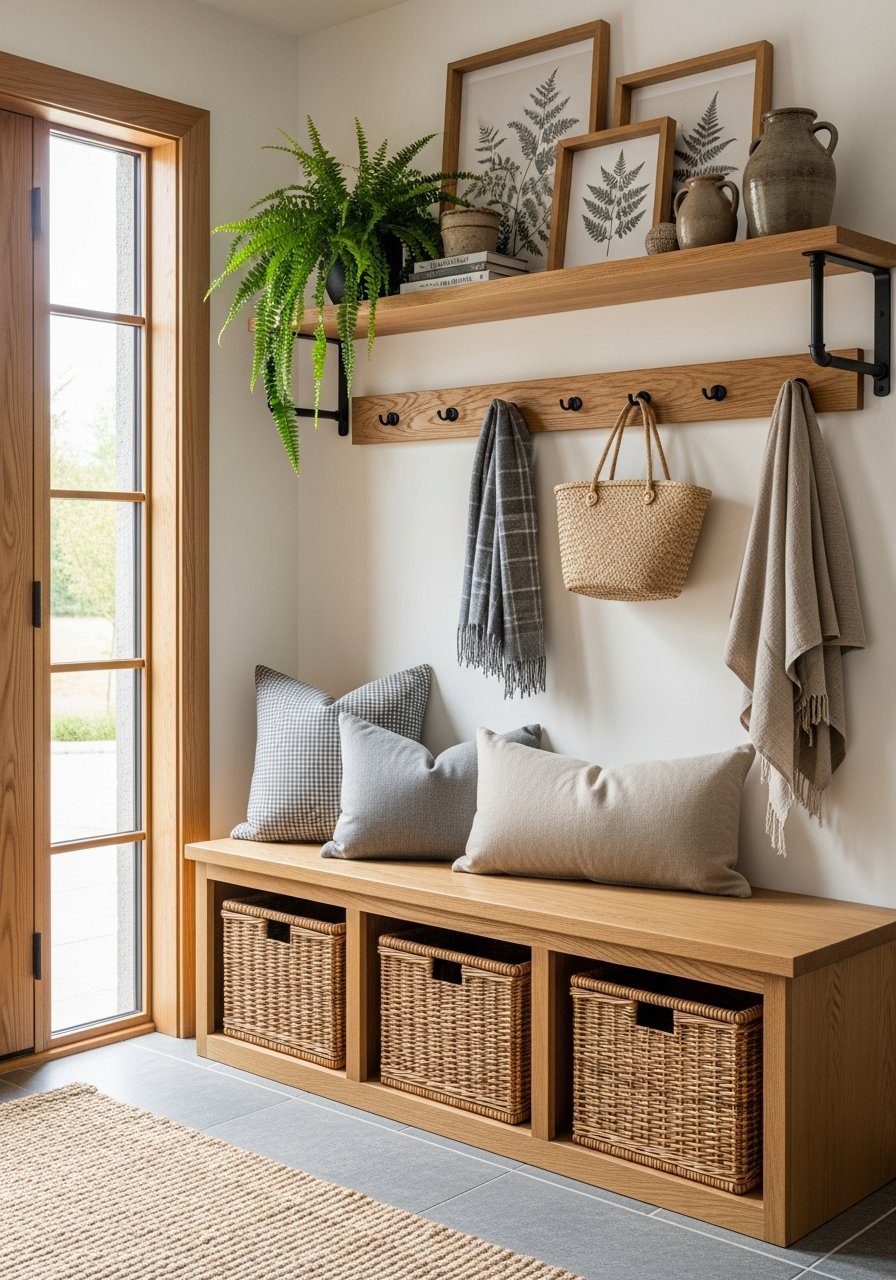 banc bois etagere plantes