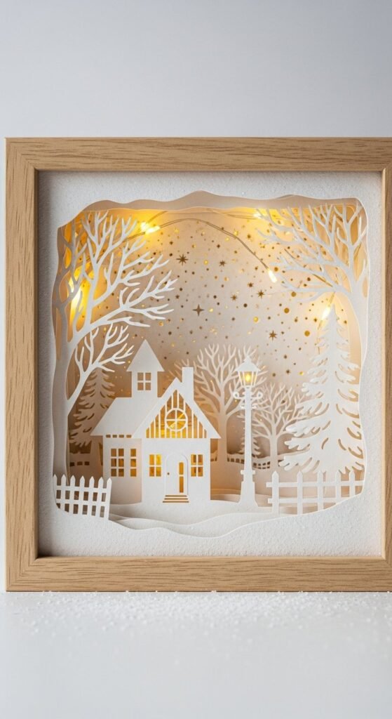 Tableau de Noël en bâton de bois - Bricolage de Noël