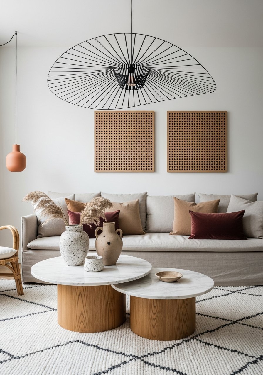 luminaire noir design salon