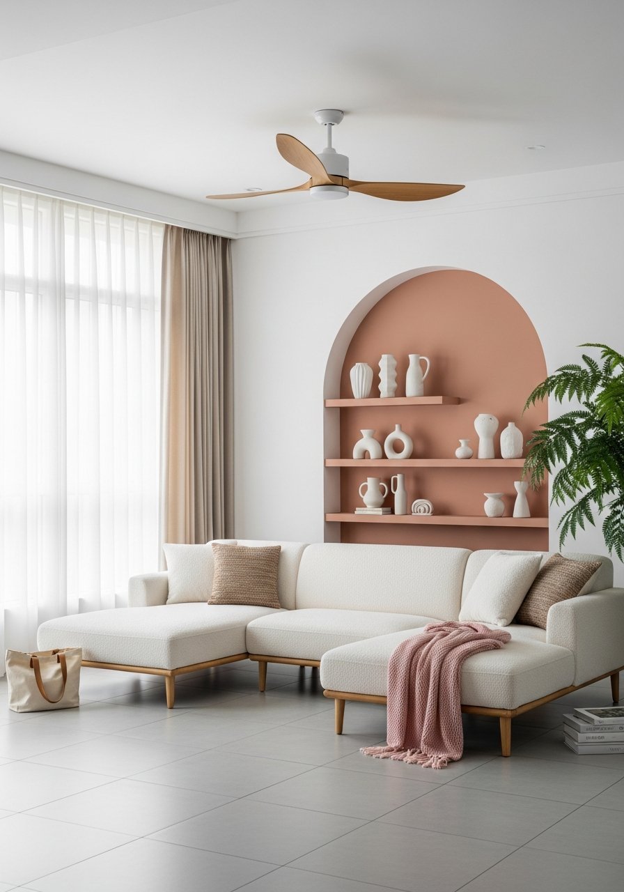 niche murale terracotta salon