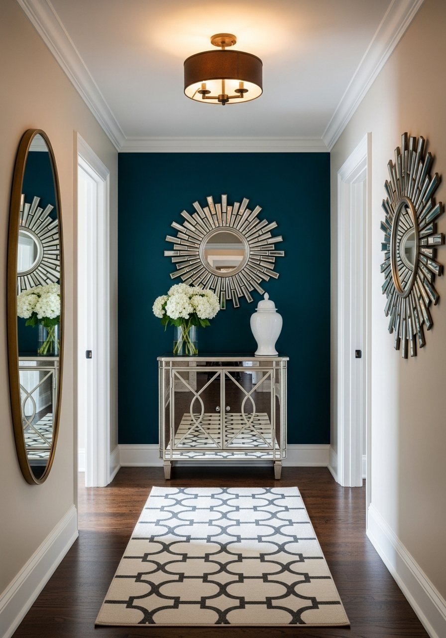 peinture bleu canard miroir