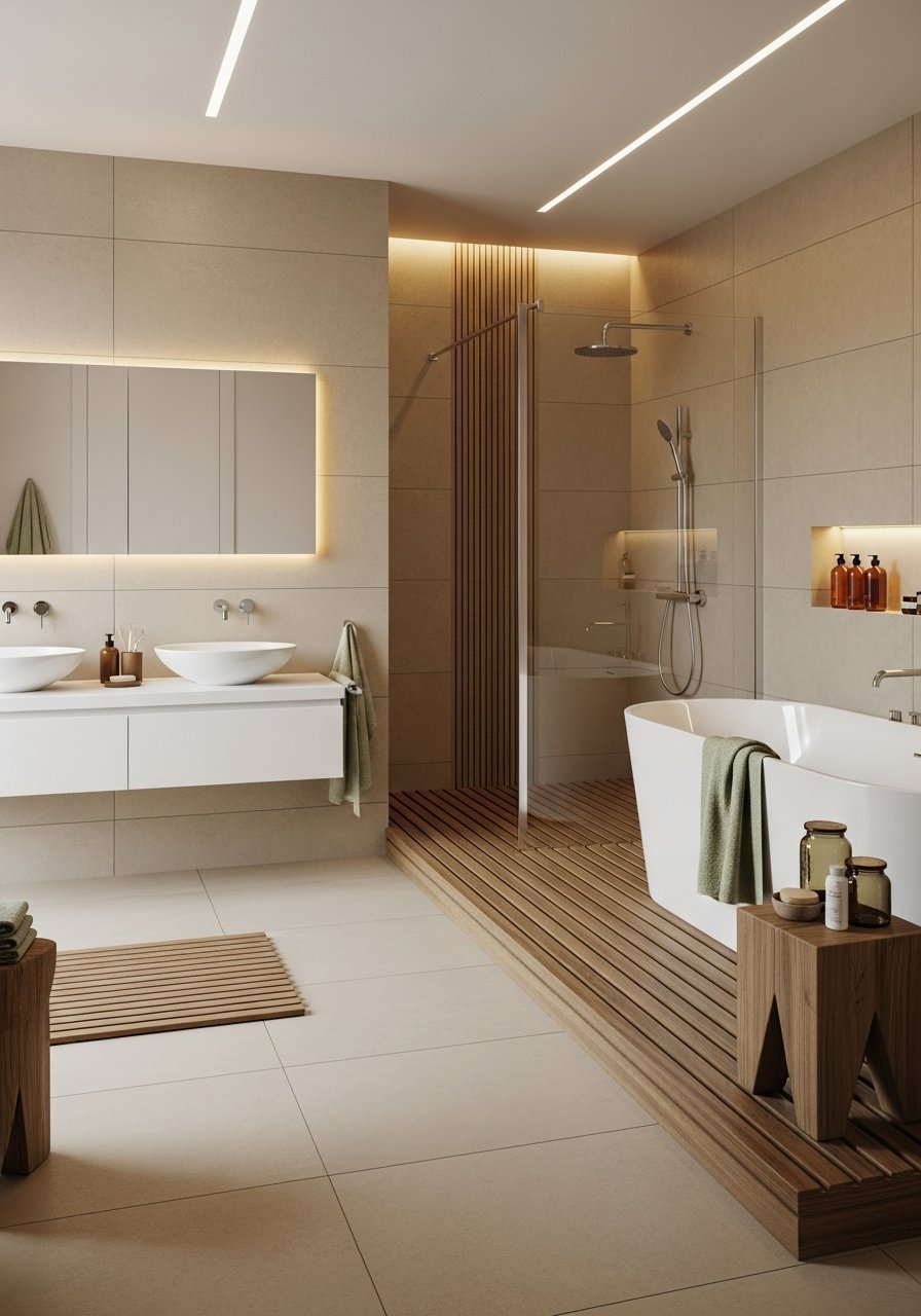 Estrade bois bain moderne