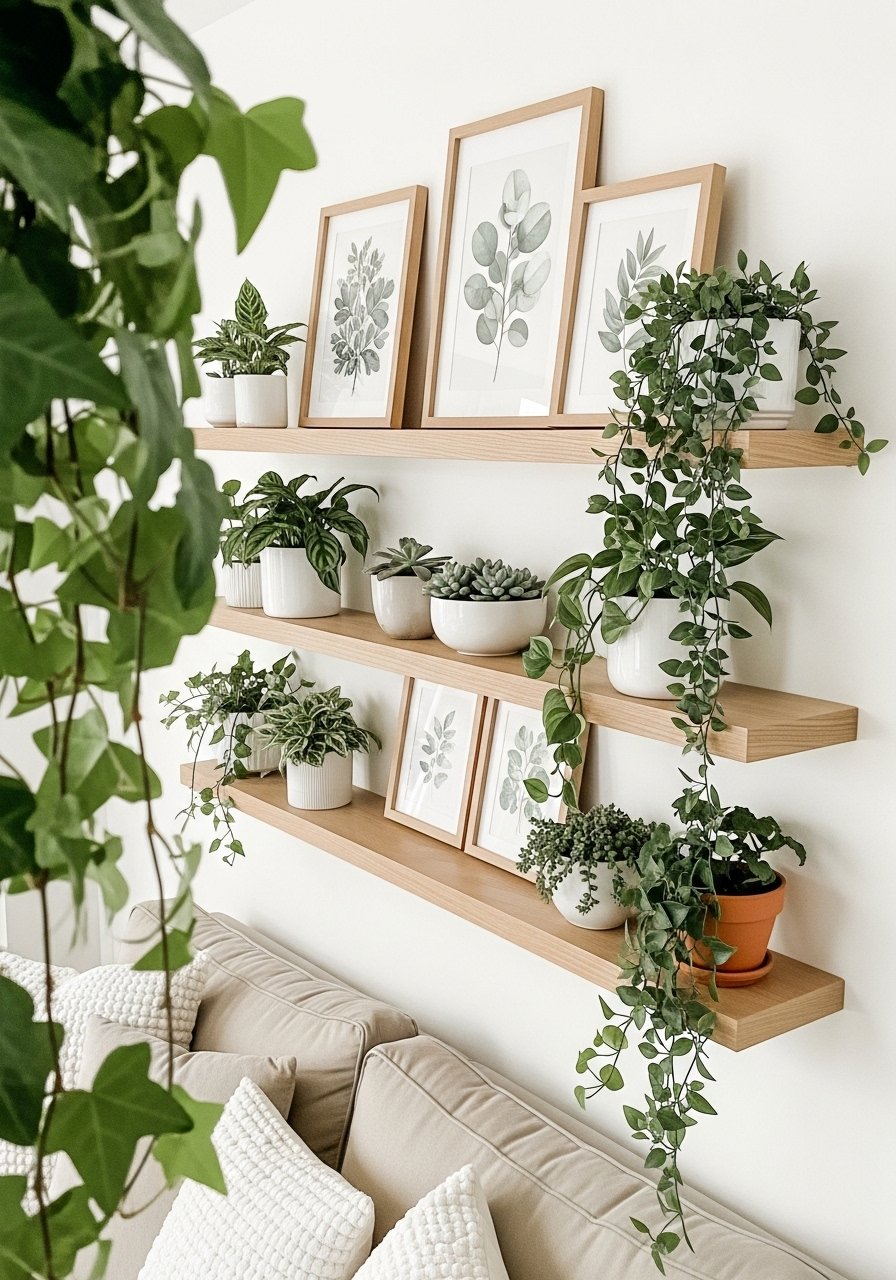 Mur vegetal interieur pots blancs