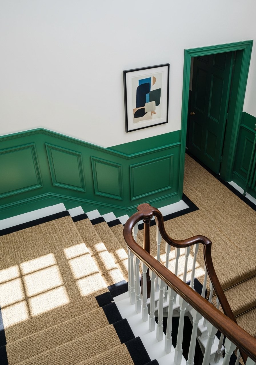 cage escalier vert emeraude