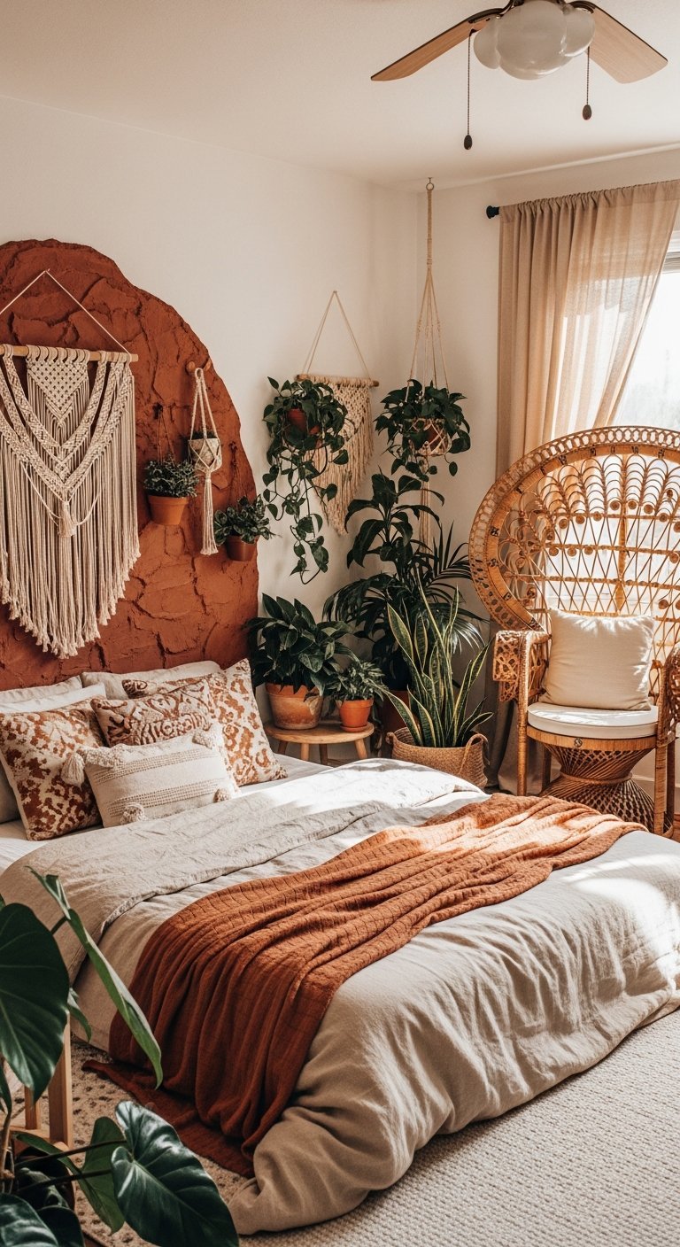 Arche murale terracotta macrame