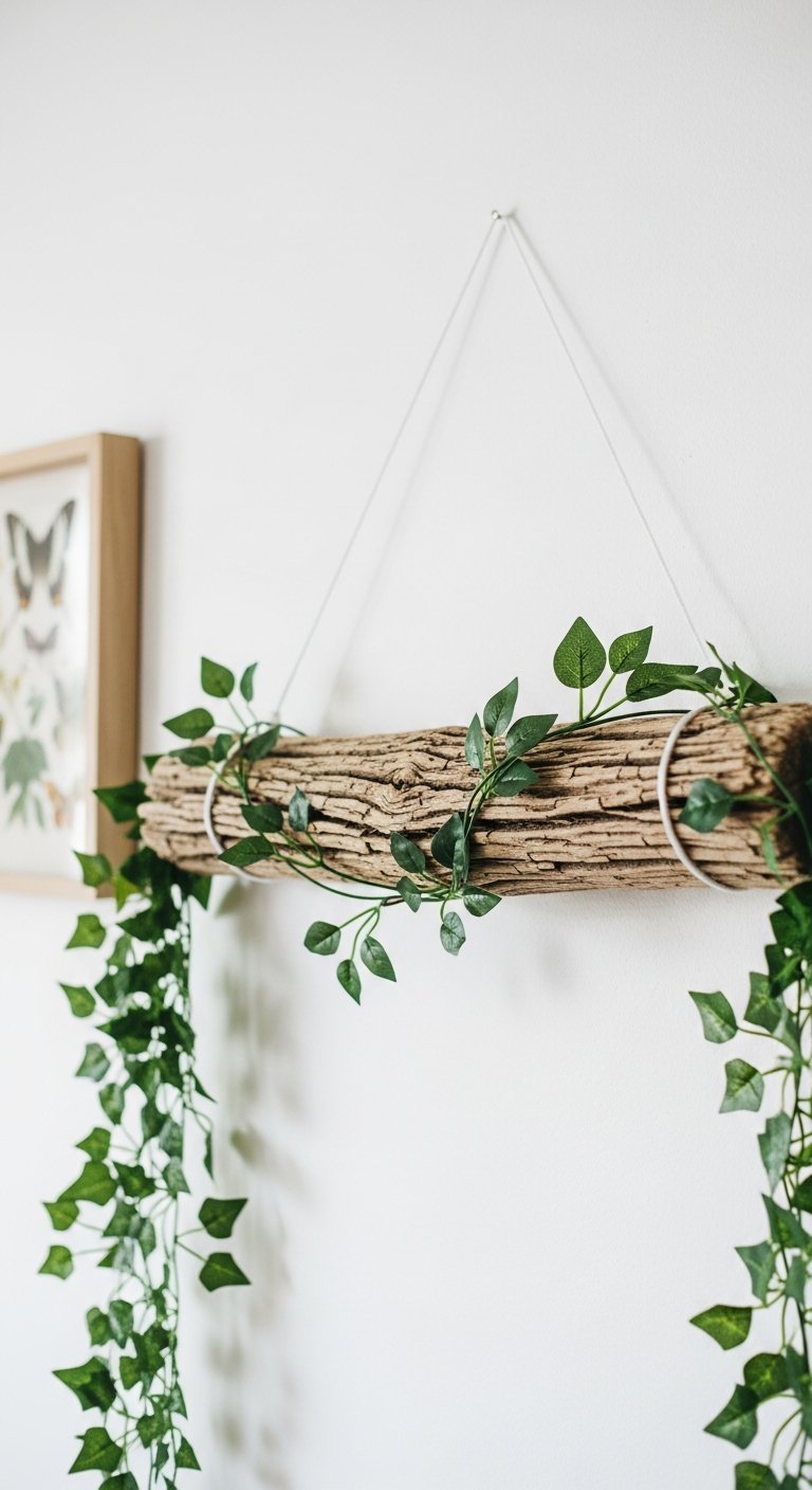 branche bois flotte murale lierre