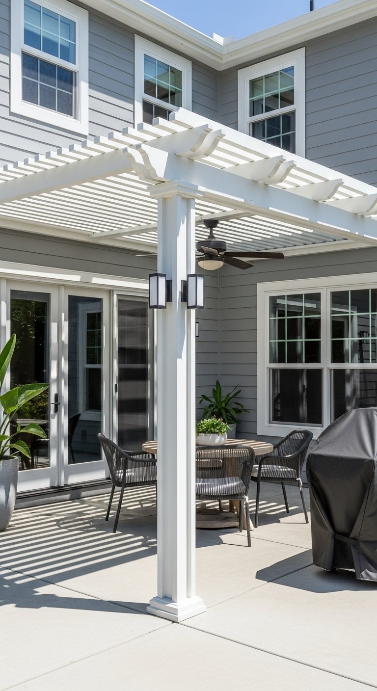 pergola blanche terrasse