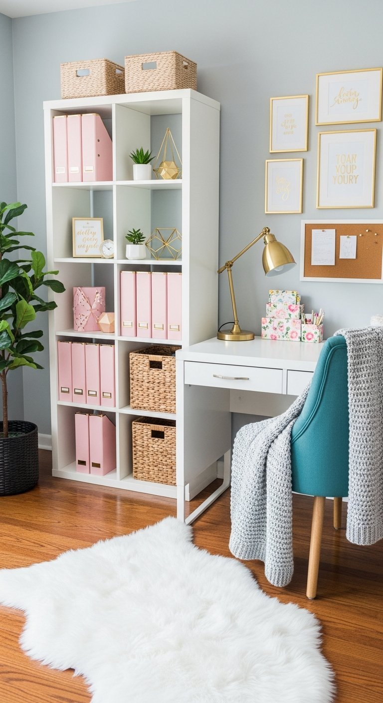 bureau fille rose kallax