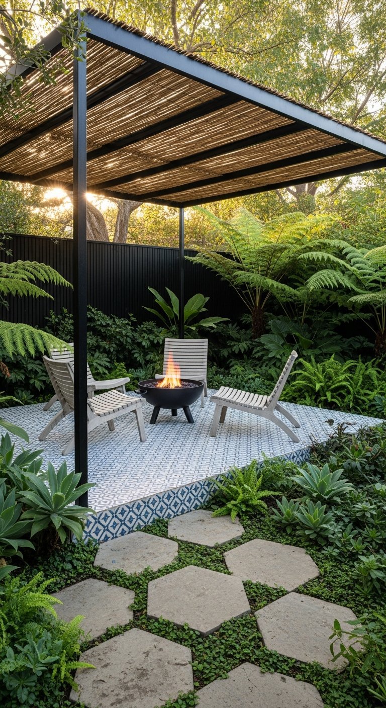 terrasse maison brasero design