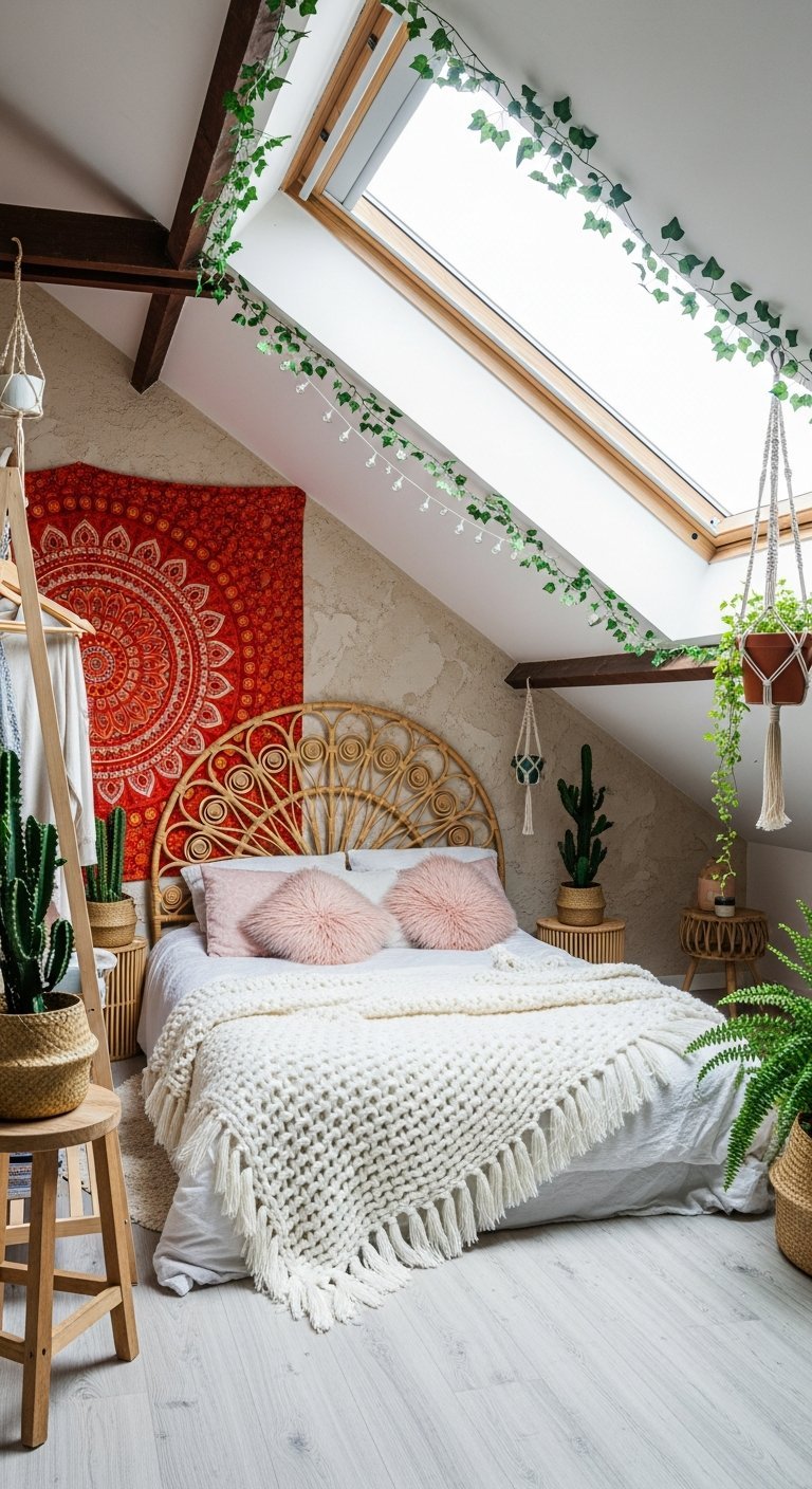 chambre mansardee lierre suspendu