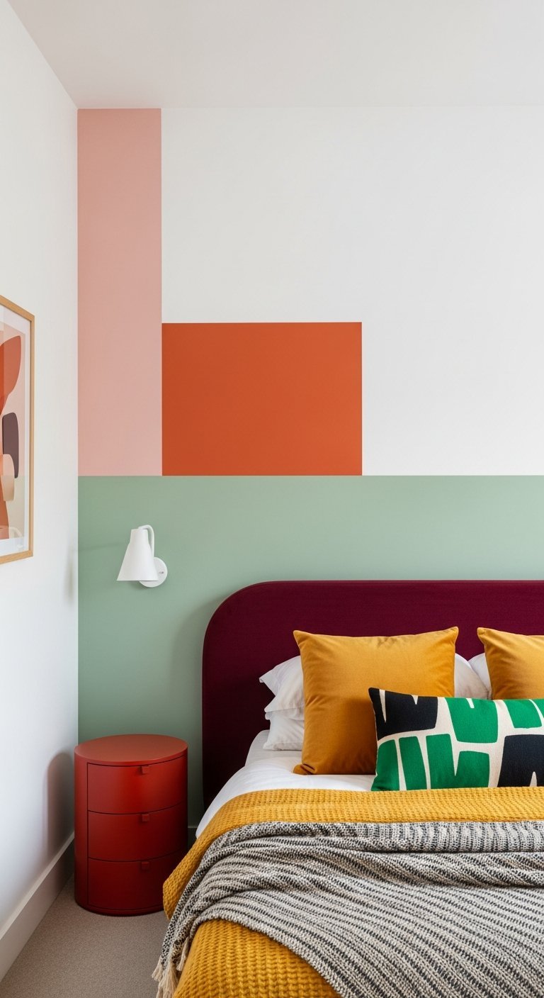 color block geometrique chambre