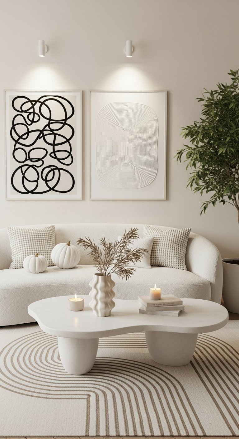 salon minimaliste courbes