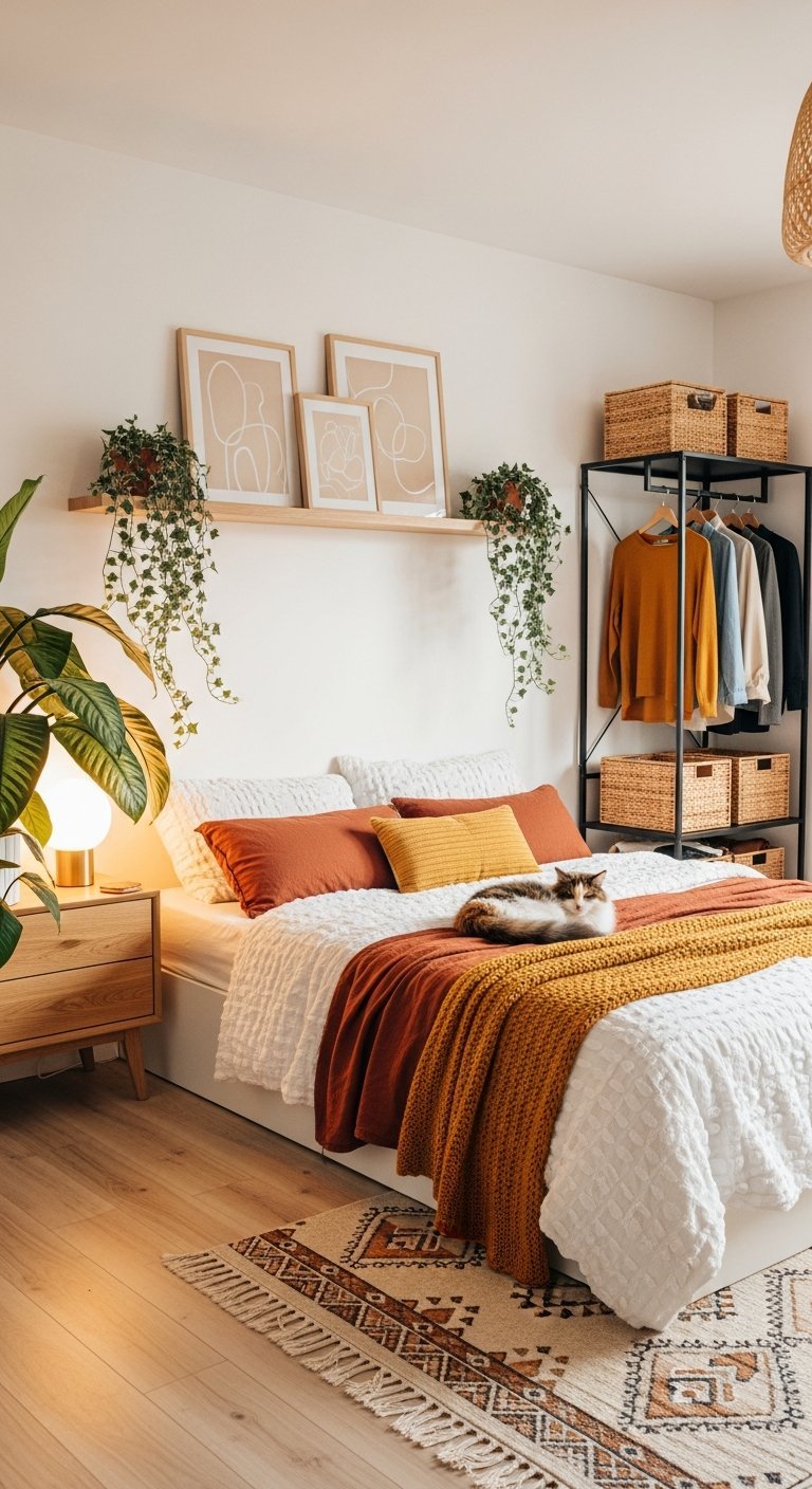 Penderie ouverte plantes vertes