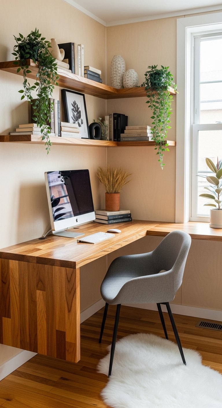 etageres flottantes bois bureau