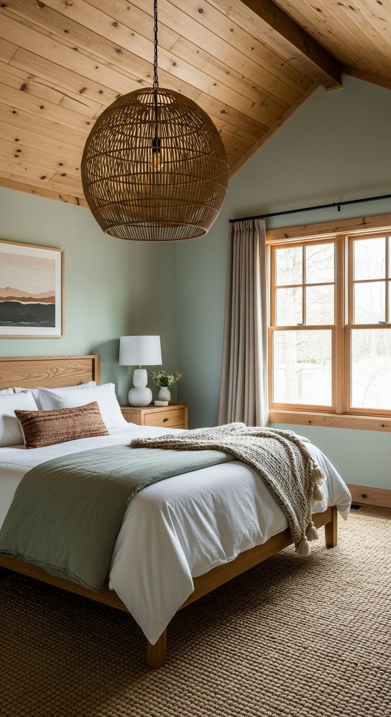 plafond bois luminaire geant