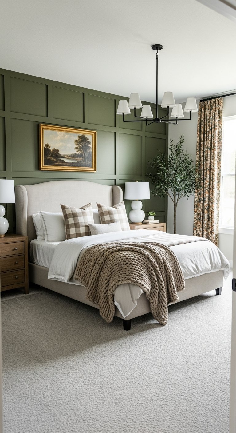 moulures vertes lit rembourre