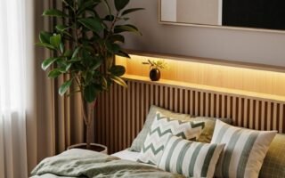 tete de lit tasseau eclairage integre