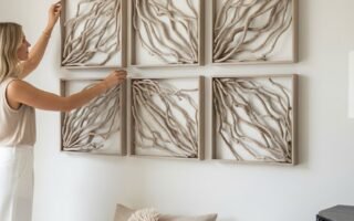 mur cadres art bois flotte