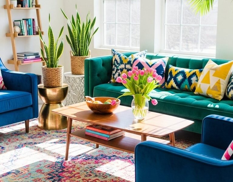 canape velours vert emeraude