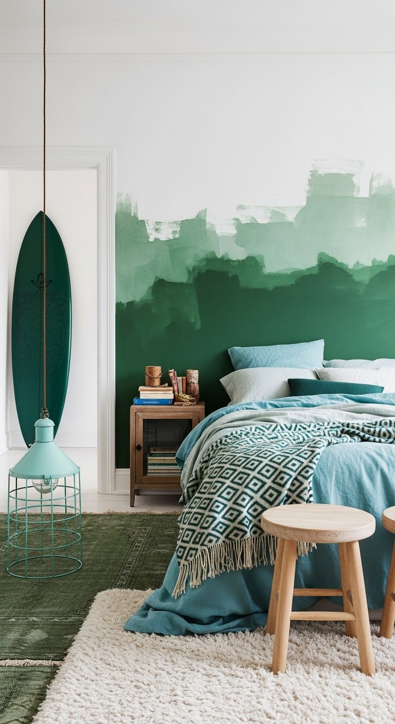 peinture paysage abstrait vert