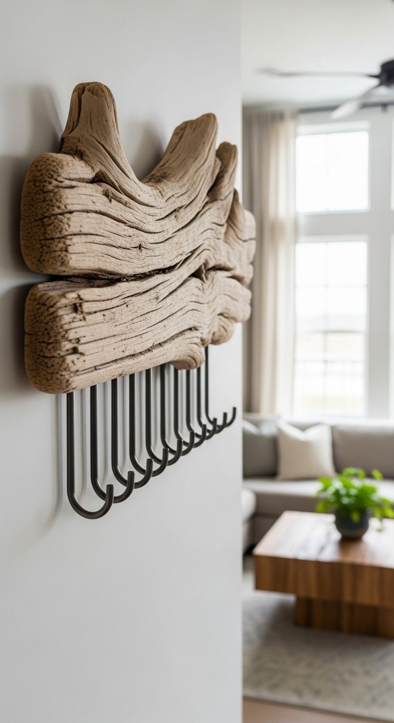 portemanteau rustique bois flotte