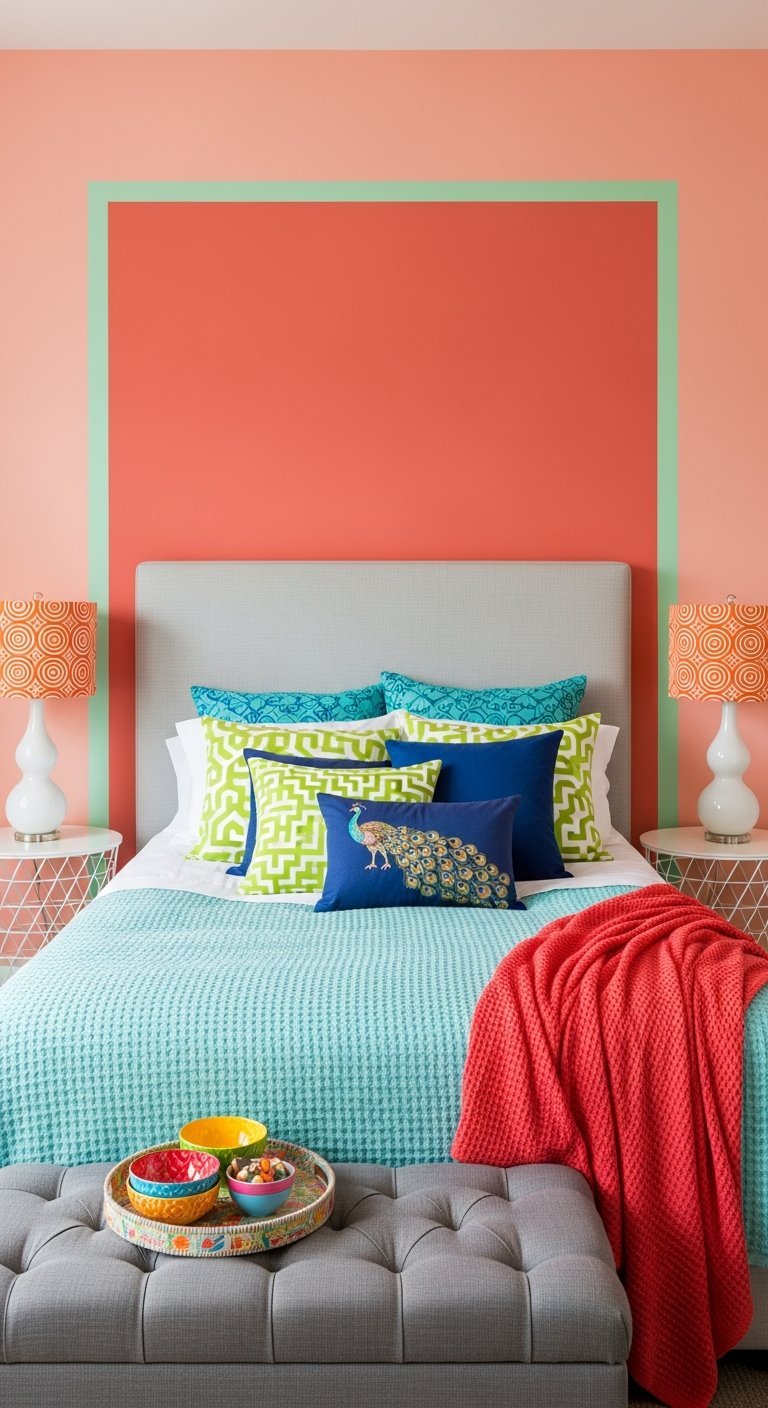 cadre peint orange vif