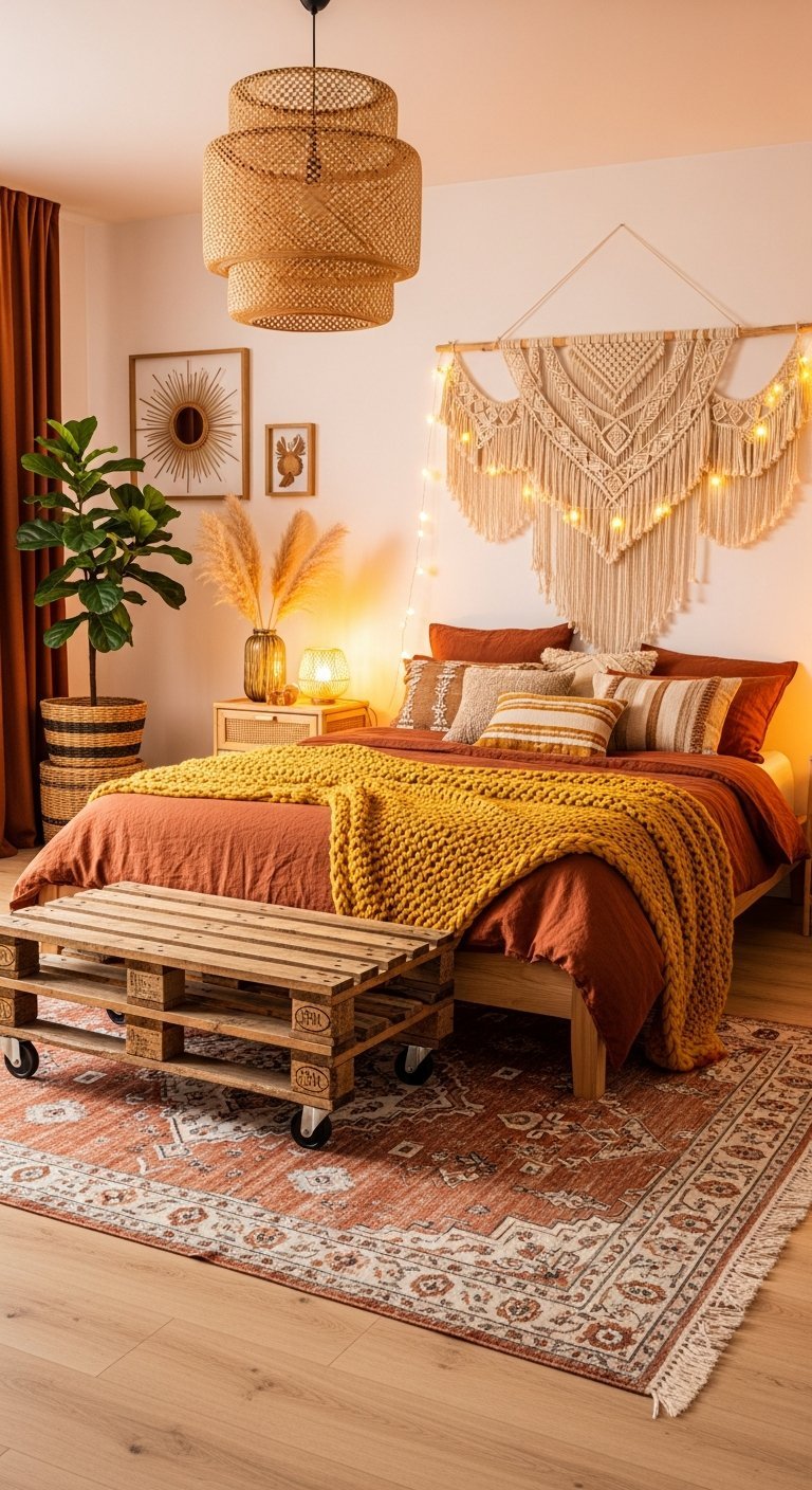 grande tenture macrame terracotta