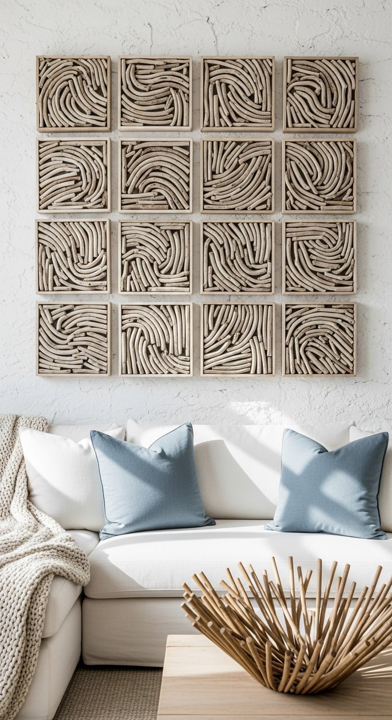 tableau mosaique bois courbe