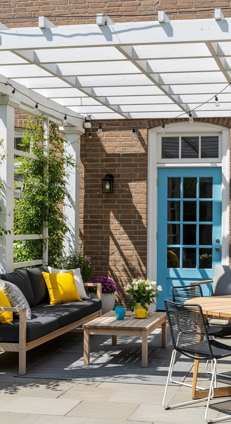 terrasse maison porte bleue