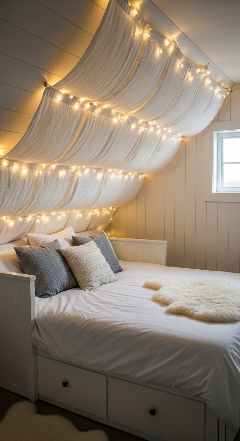 ciel de lit lumineux sous combles