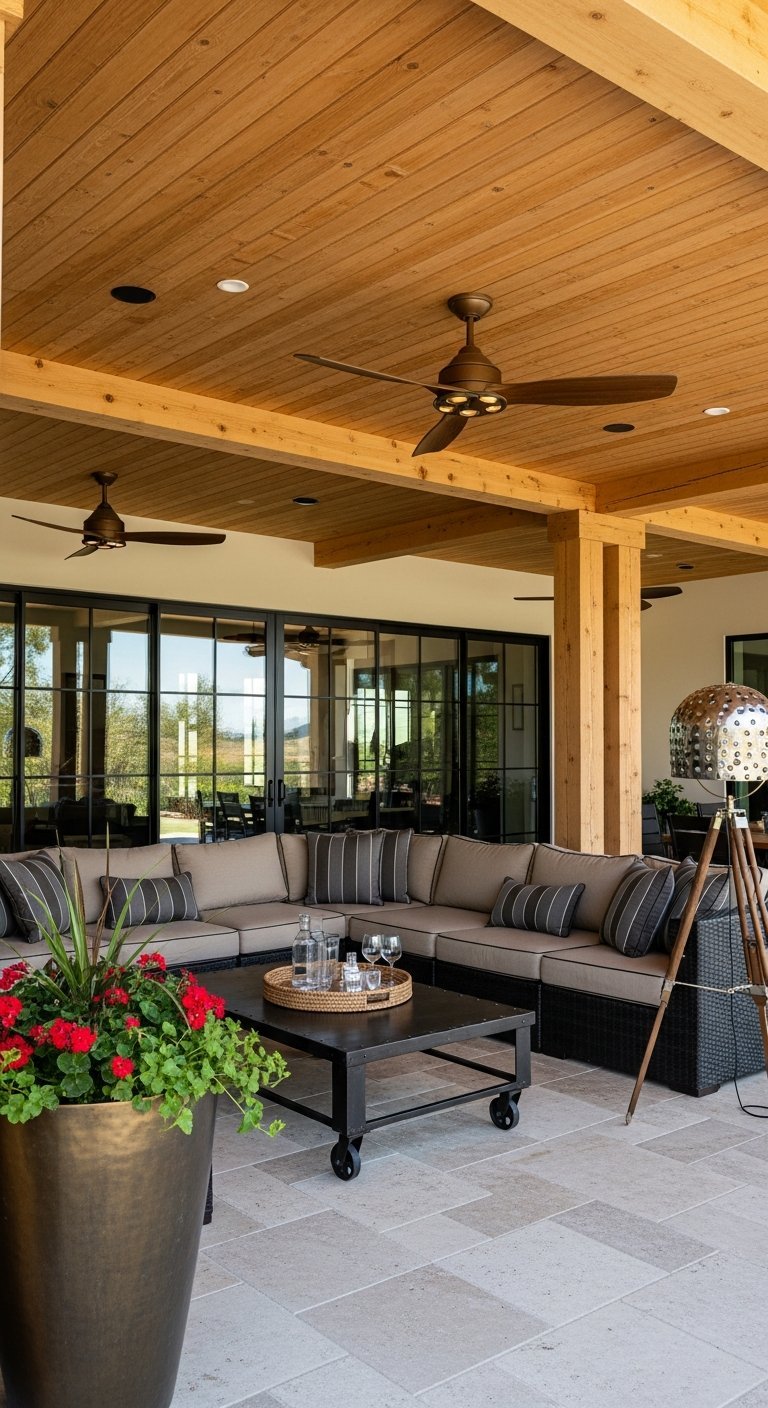 plafond bois terrasse couverte