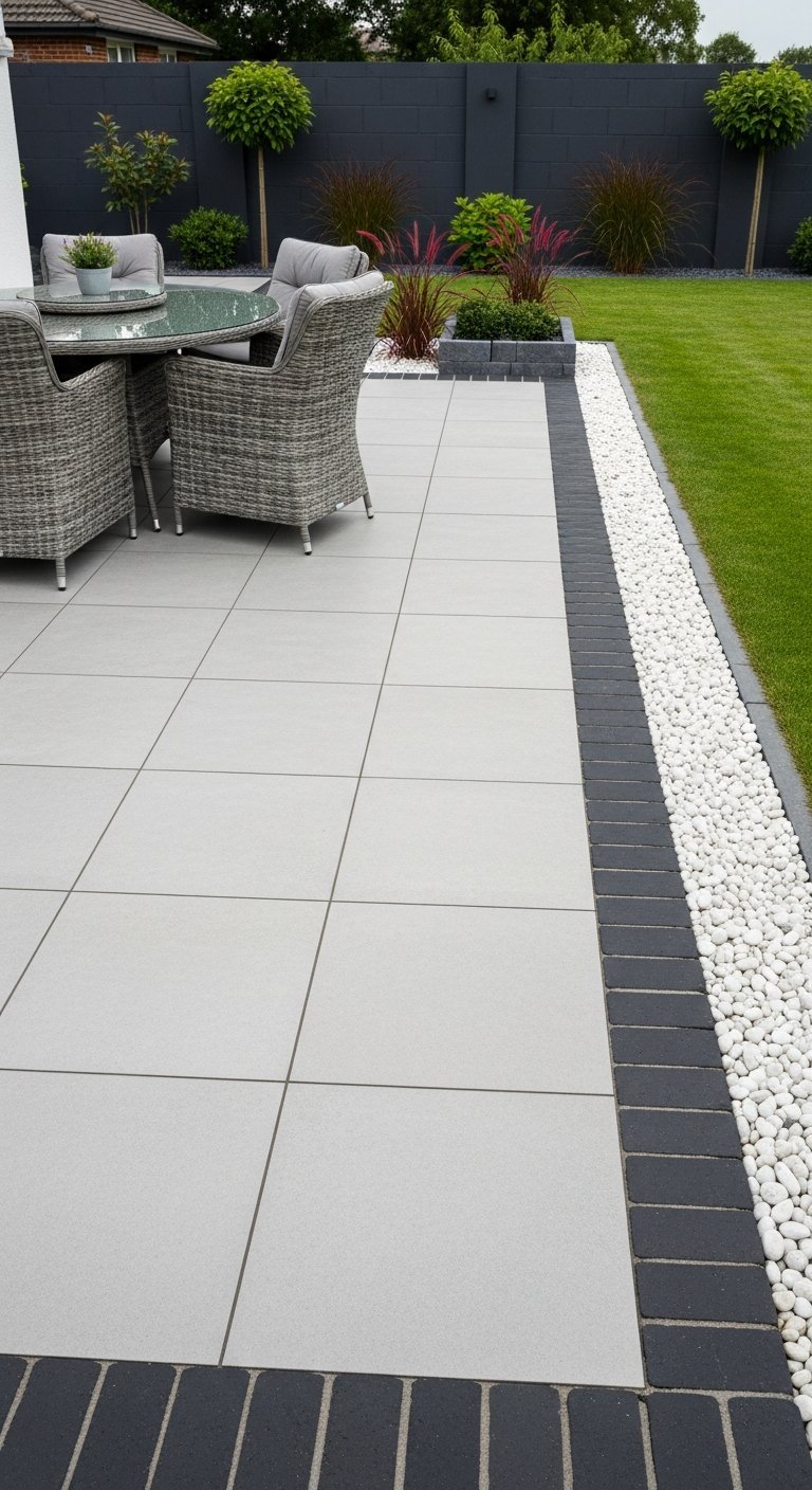 terrasse moderne galets