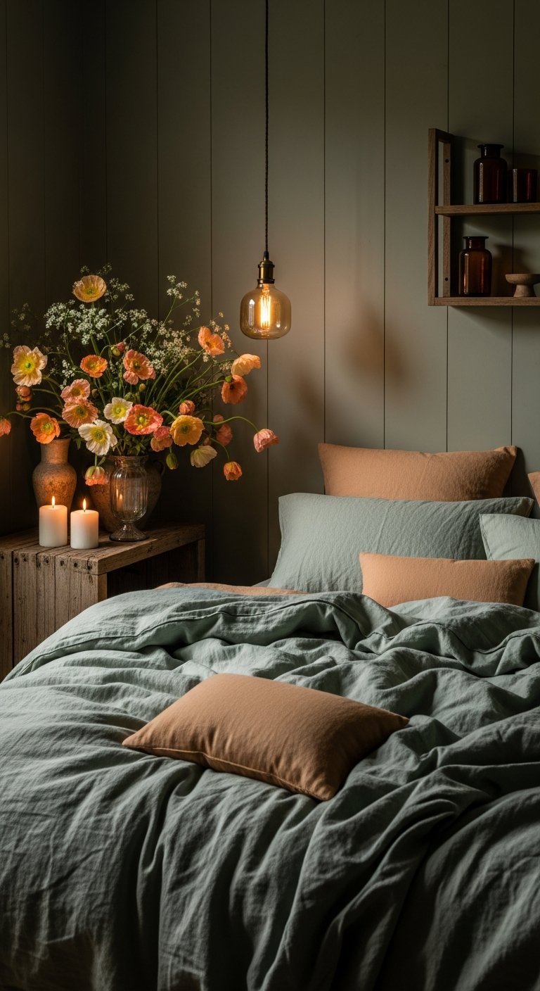 ambiance moody vert sauge bois