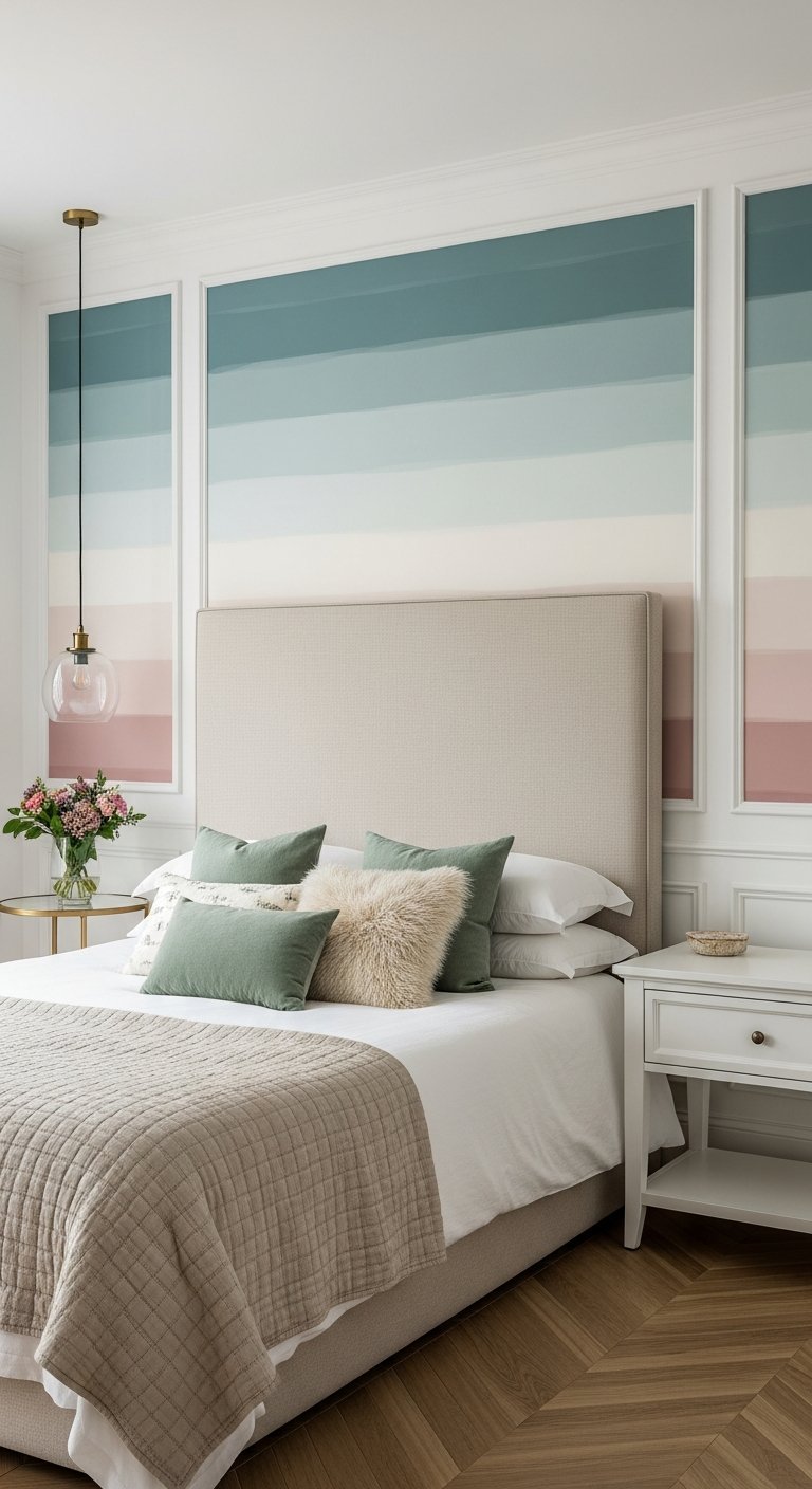 degrade rayures bleu beige