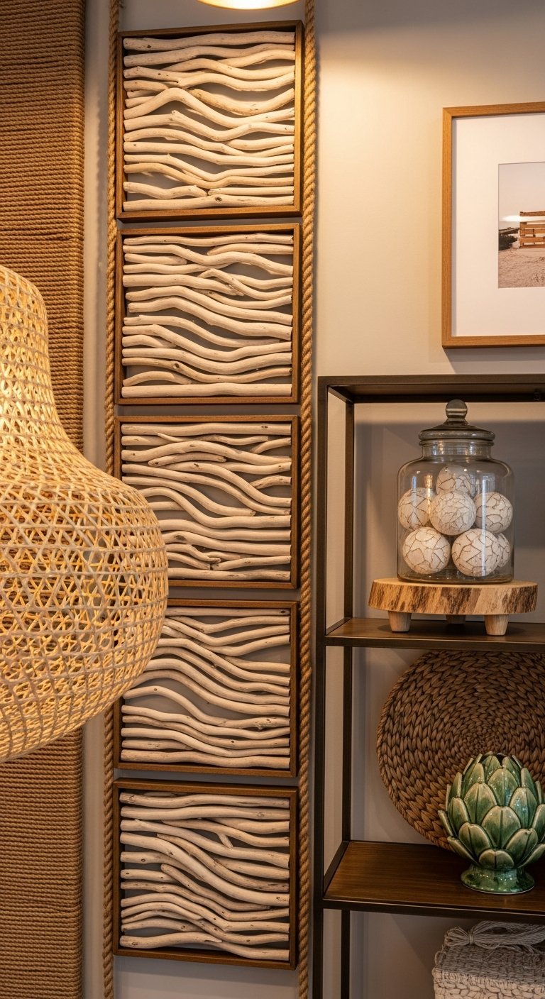 cadres verticaux deco bois