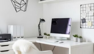 deco murale origami bureau blanc