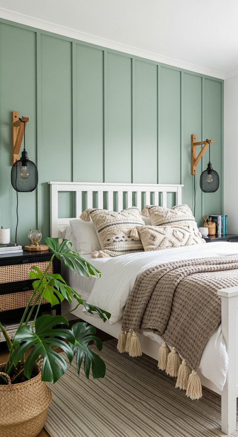 lambris vertical vert appliques bois