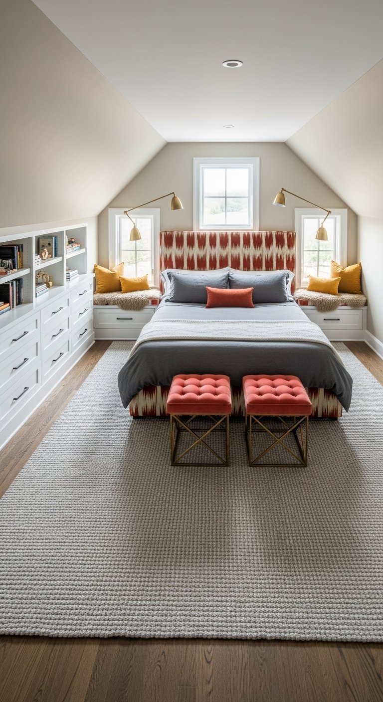 tete de lit ikat rouge