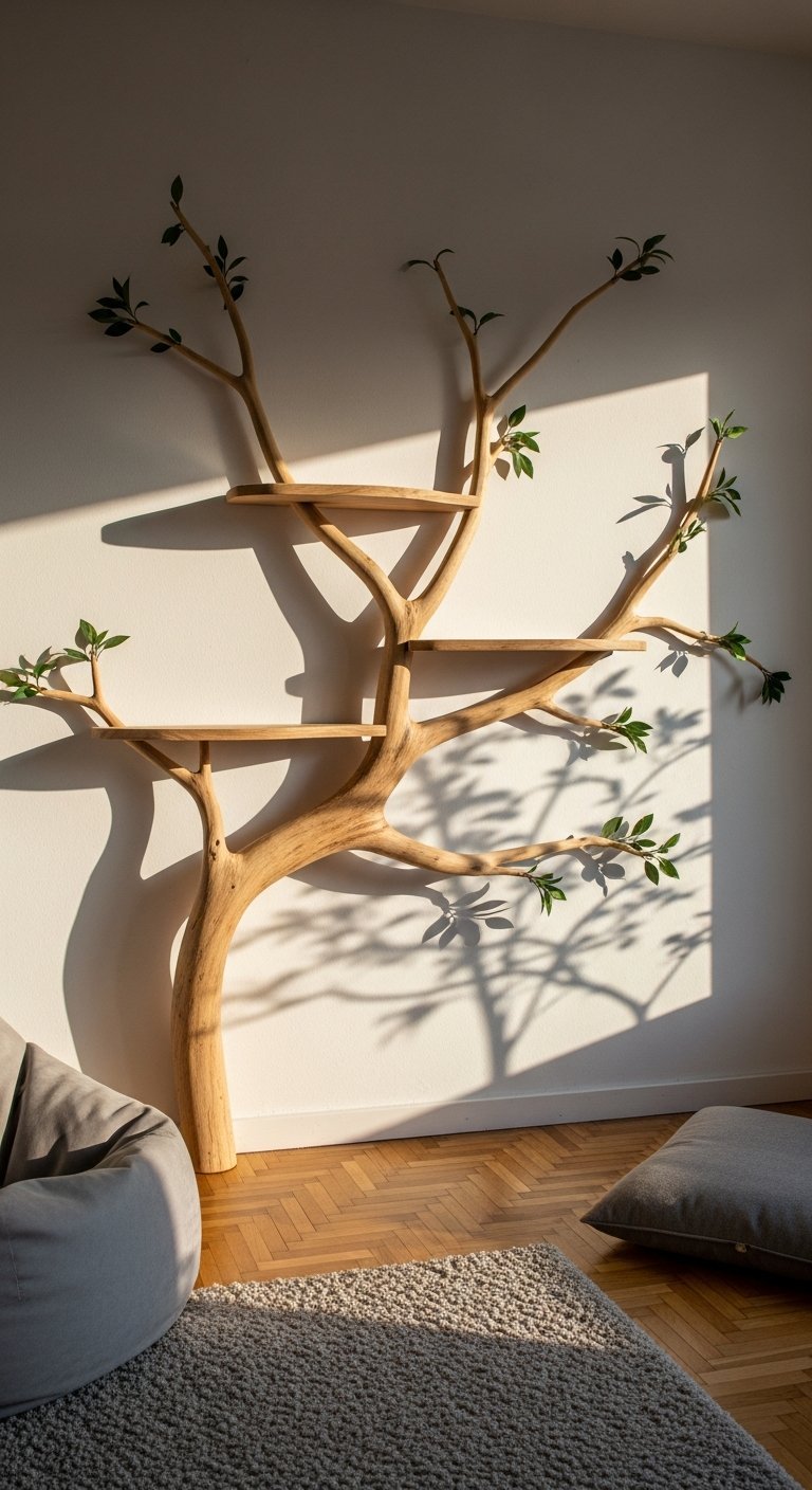 grande etagere arbre murale