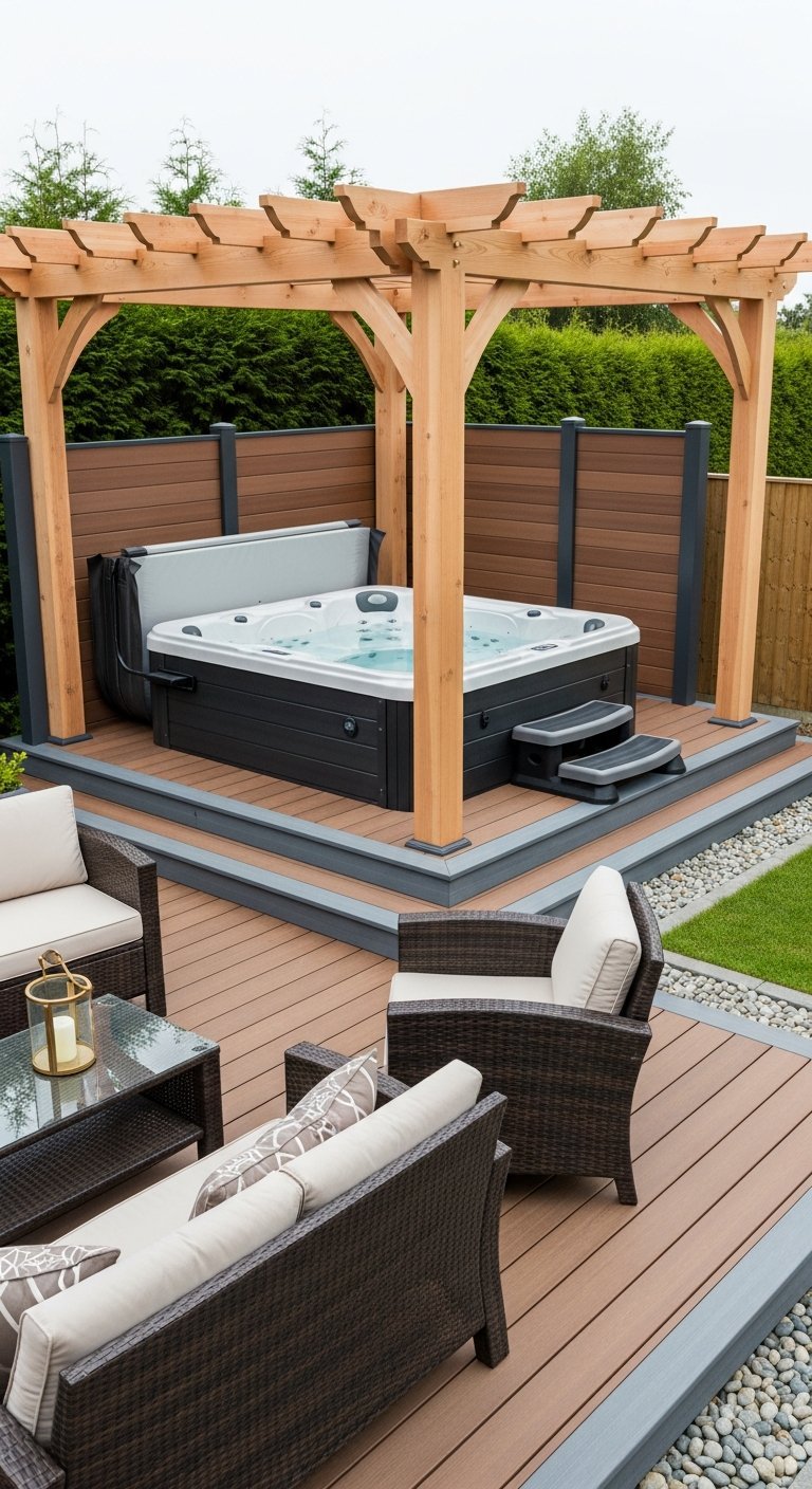 jacuzzi exterieur terrasse structure massive