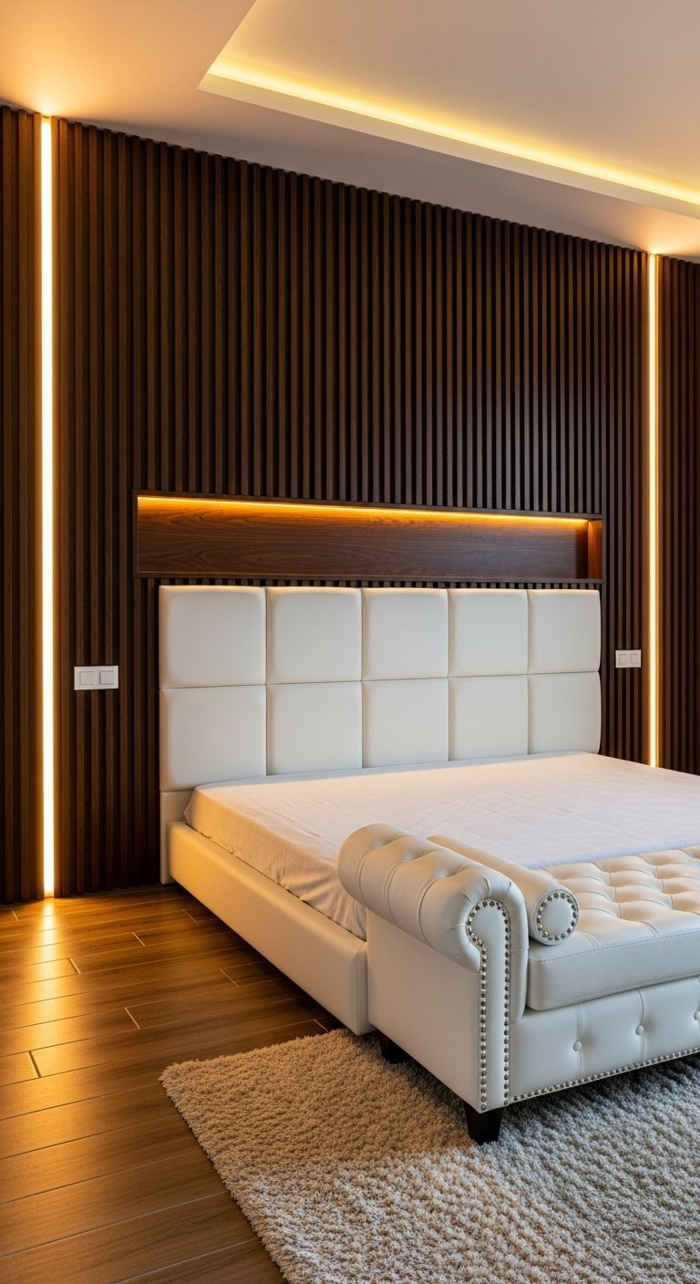 tete de lit tasseau ruban led