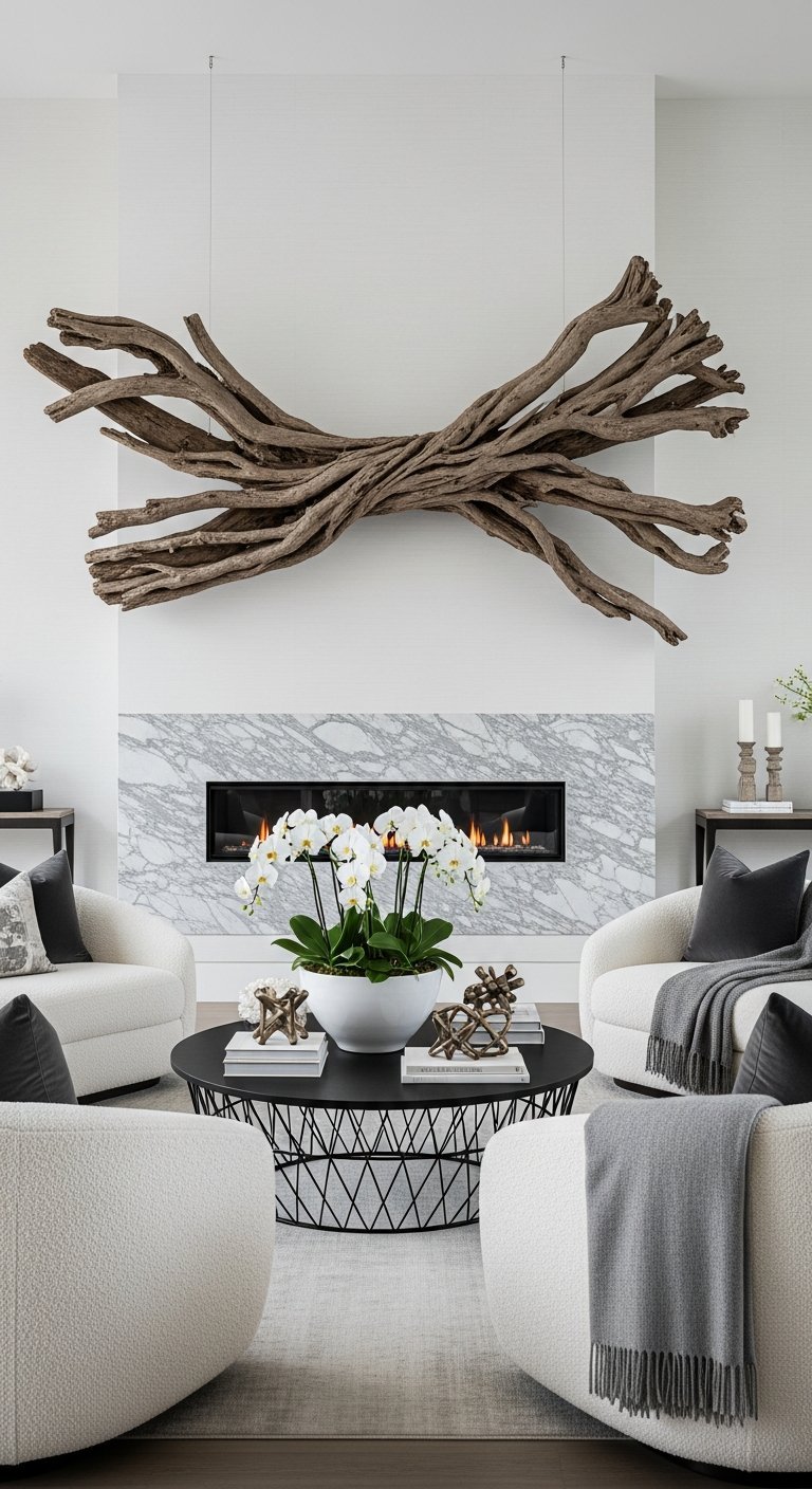 sculpture murale bois flotte design