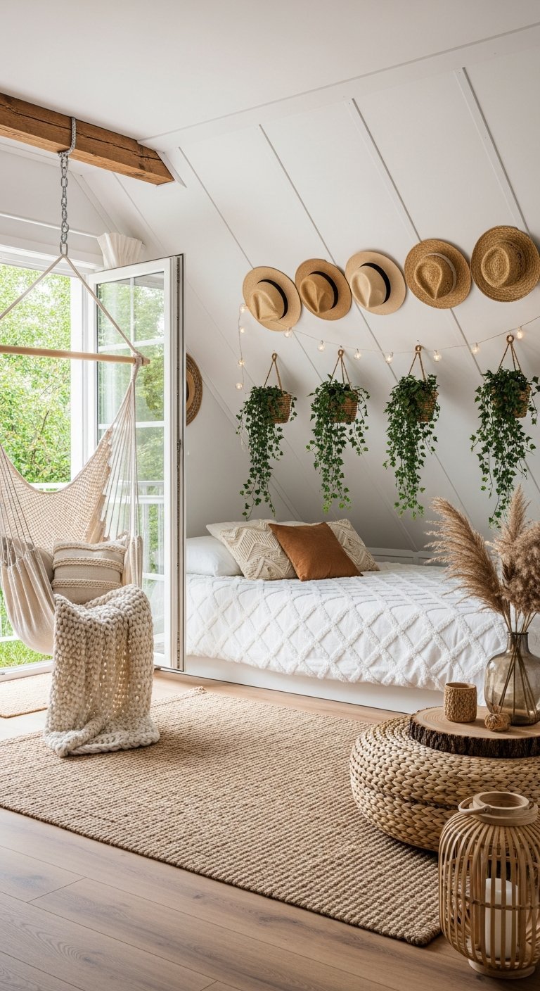 mansarde chapeaux muraux hamac