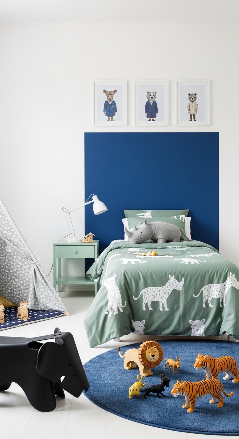 carre bleu nuit chambre garcon