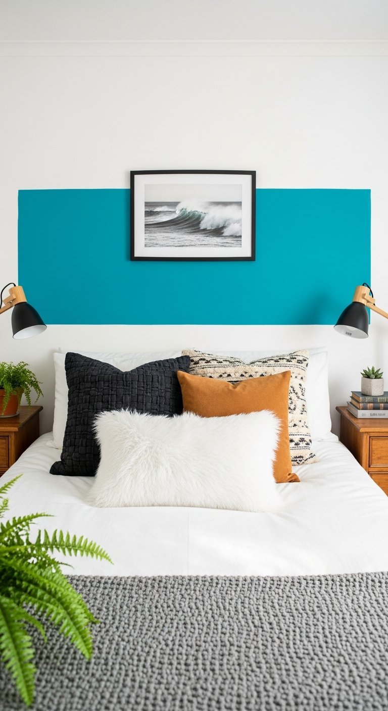 bande horizontale bleu lagon